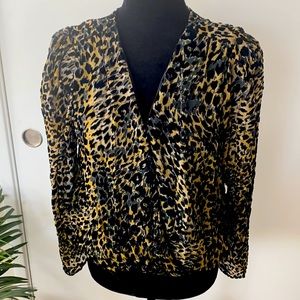 Animal print blouse bodysuit